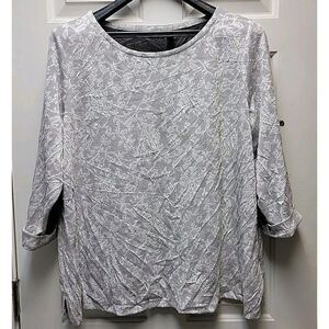 Croft & Barrow Womens Lacy Flower Top Plus Size 2X Stretch Comfortable Classy